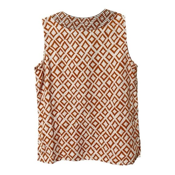 Lands End Women’s Sleeveless Tie Neck 100% Linen Top Size 8 - Picture 2 of 7